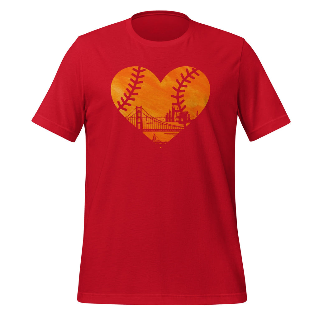US State San Francisco Baseball Vintage Heart Unisex t-shirt product image 4