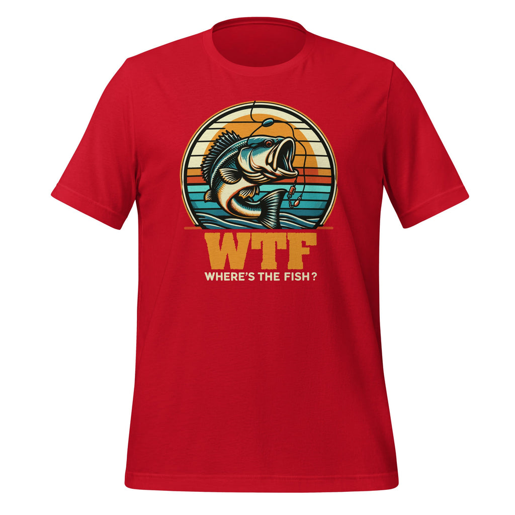 Funny WTF Wheres Fish Bass Dad Fishing Unisex T-Shirt product image 3