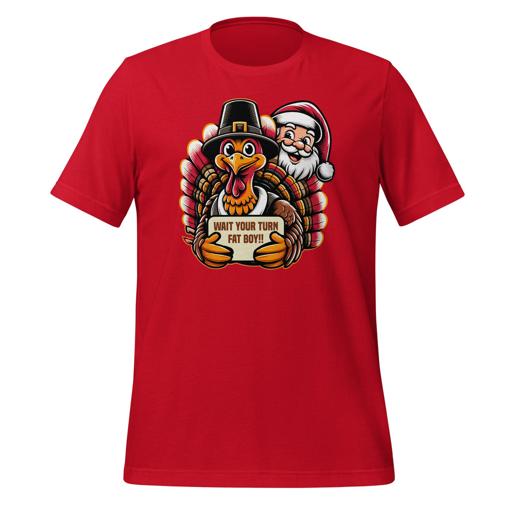 Fun Thanksgiving Wait For Your Turn Fat Santa Christmas Boy product image 3