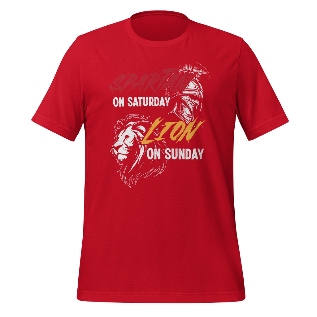 Spartan on Saturday Lion on Sunday Football Fans Vintage product image 3