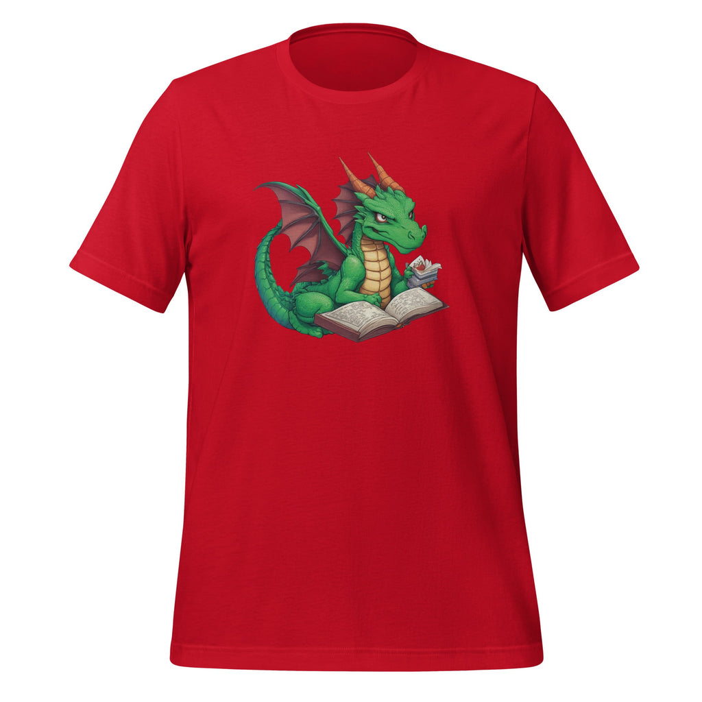 Dragon Wearing Glasses Reading A Book Unisex T-Shirt product image 3