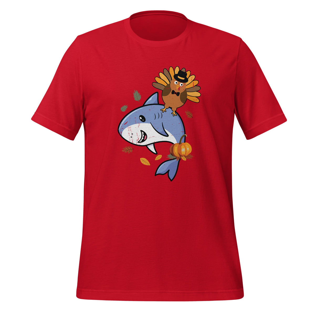 Thanksgiving Turkey Riding Shark Funny Boys Girls Unisex product image 3