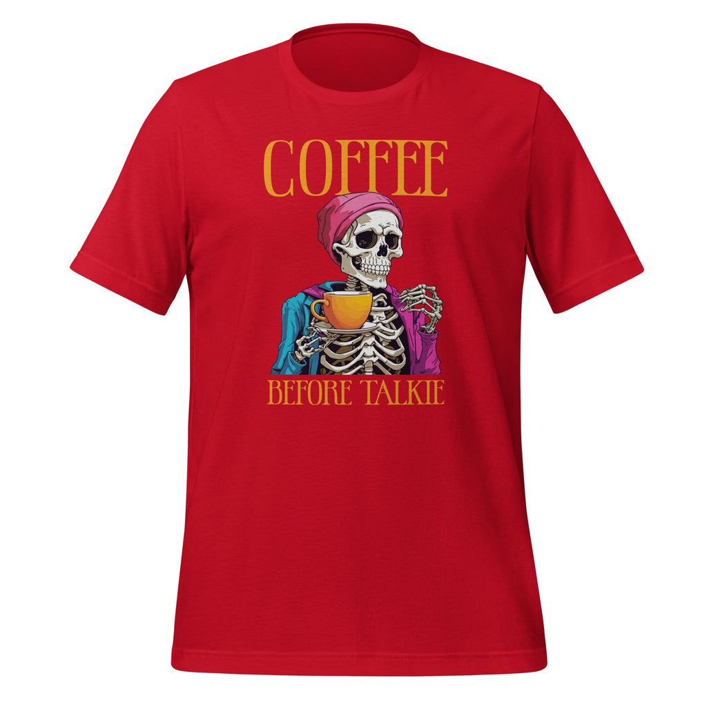 Coffee Before Talkie Drinking Skeleton Funny Halloween product image 3