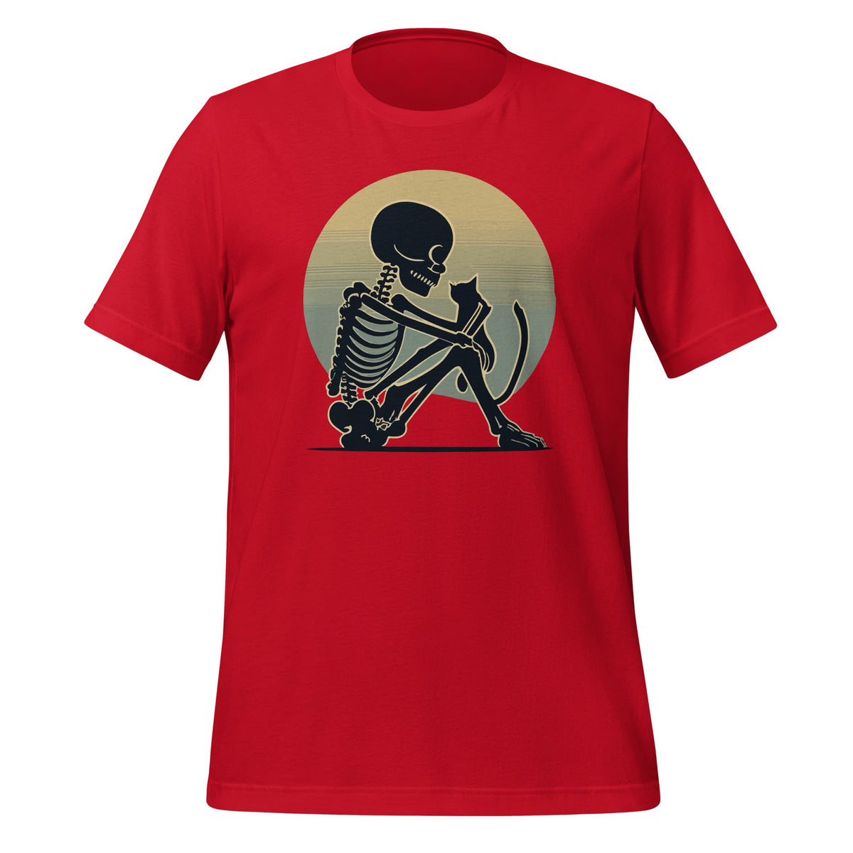 Skeleton Holding Caring A Cat Kitty Cute Goth Halloween product image 3