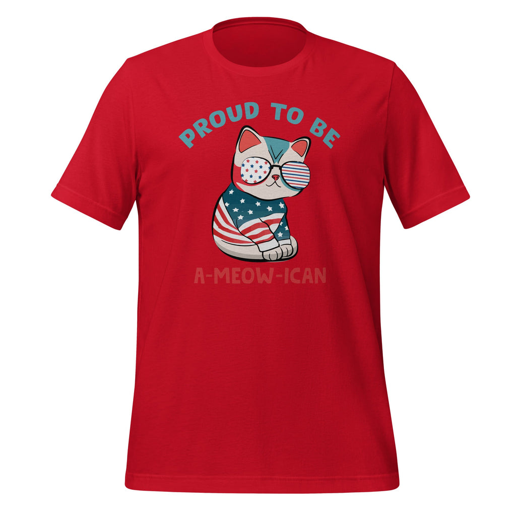 Proud A-Meow-Ican Cute American Flag Cat Kitten Art Unisex product image 3