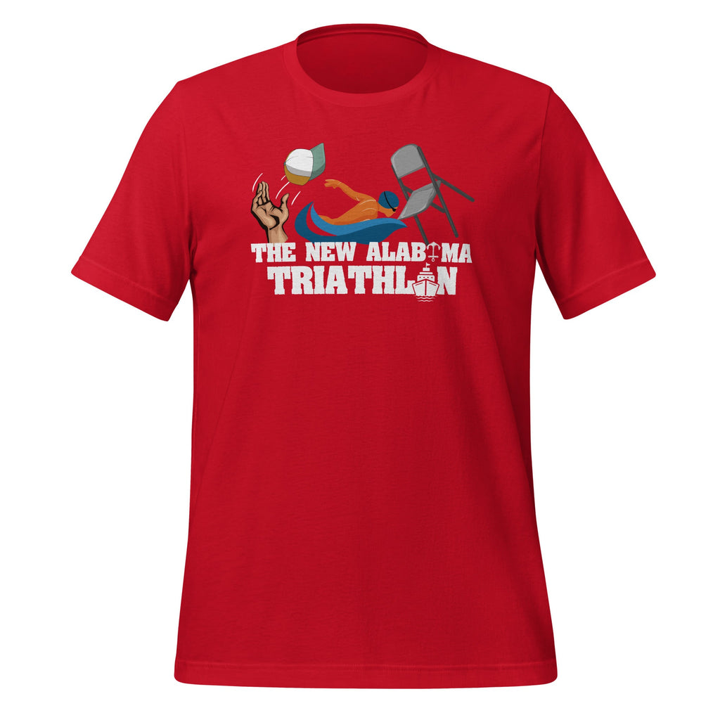 Funny New Triathlon Alabama Riverboat Swimmer Hat Chair Meme Unisex T-Shirt