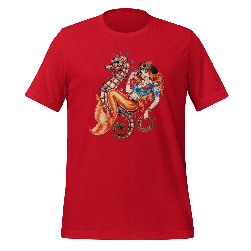 Mermaid Riding Seahorse Vintage Retro Cowgirl Rodeo Unisex product image 4