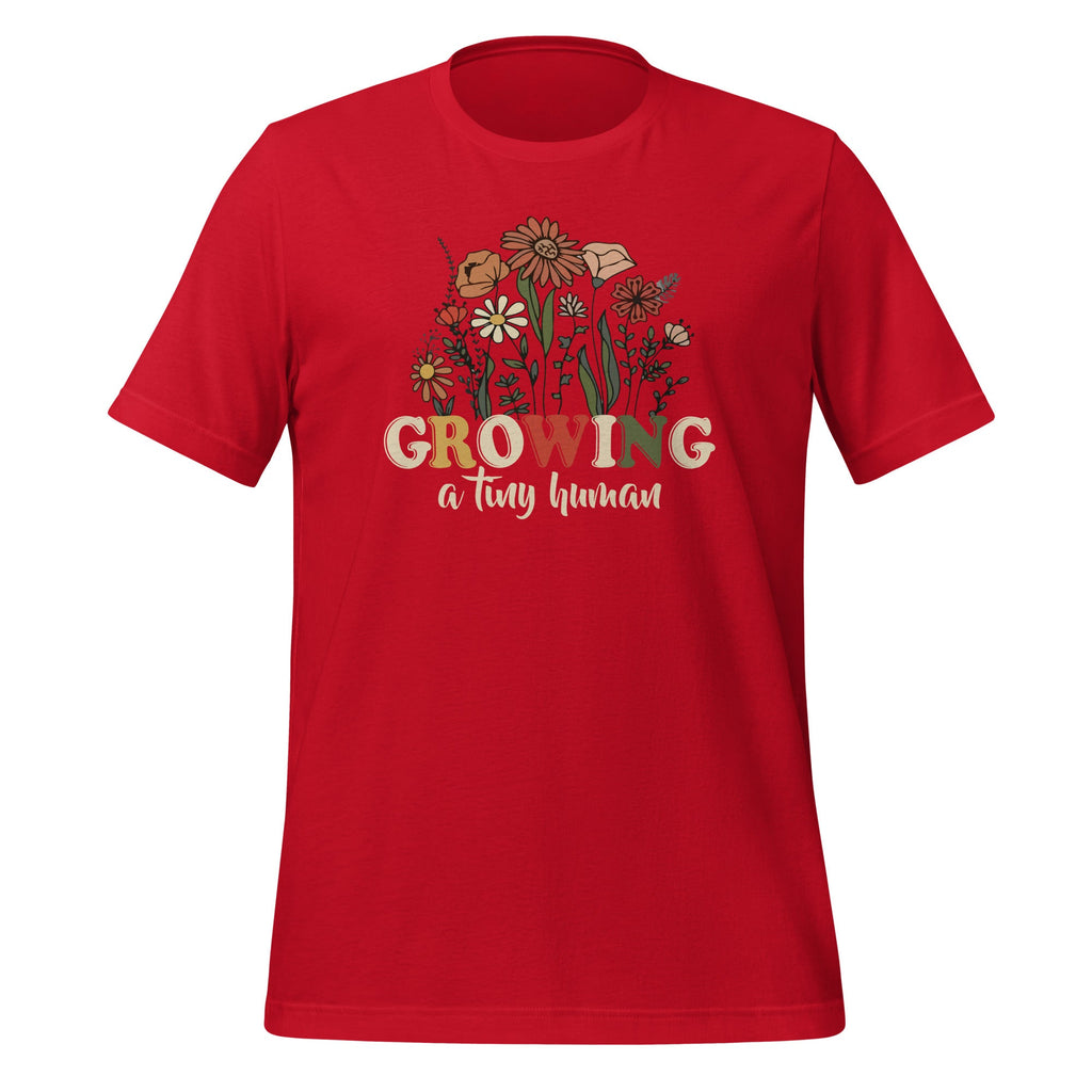 Growing A Human Floral Tiny Flowers Funny Pregnancy Unisex product image 4