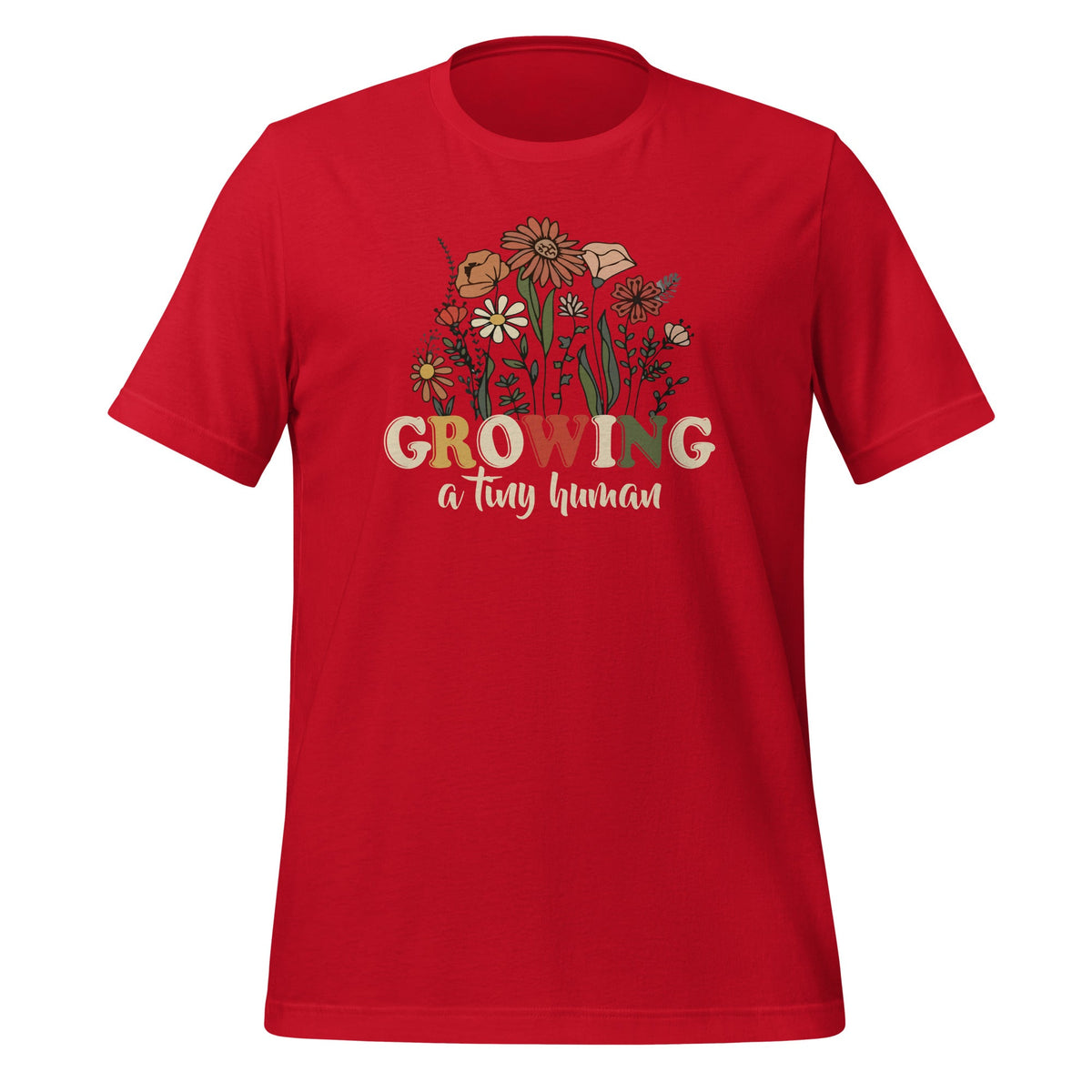 Growing A Human Floral Tiny Flowers Funny Pregnancy Unisex product image 4