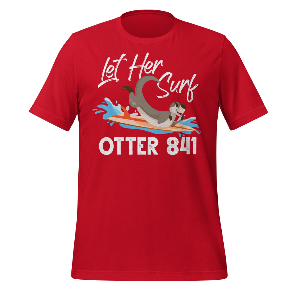 Let Her Surf Otter 841 Funny Surfing Animal Unisex T-Shirt product image 4