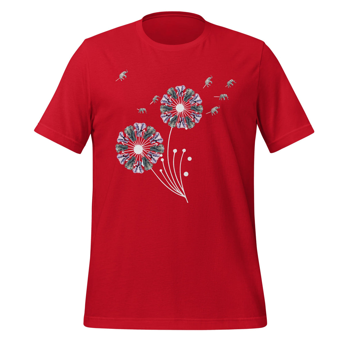 Dandelion Elephants Elephant Lover Flower Art Unisex T-Shirt product image 4