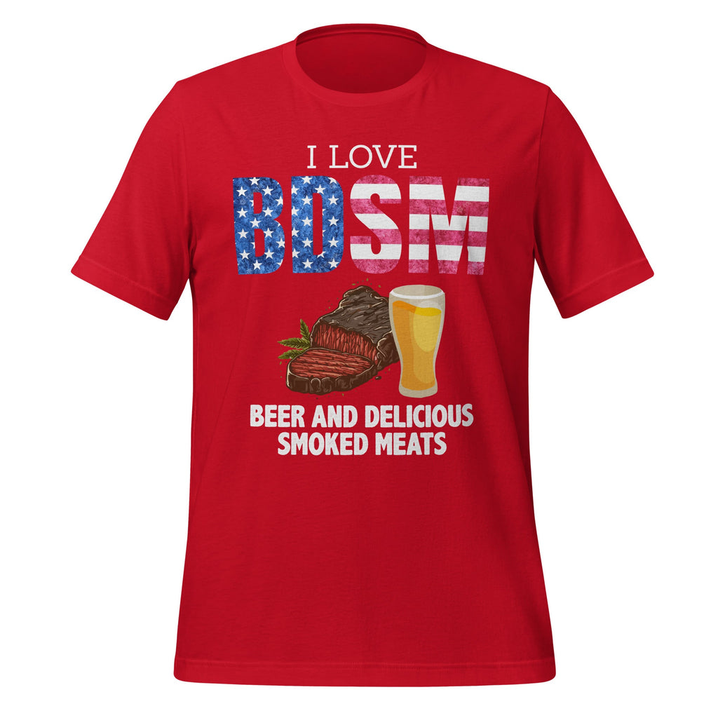 I Love BDSM Beers And Delicious Smoked Meats Unisex T-Shirt product image 4