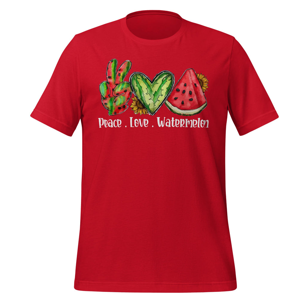 Peace Love Watermelon Summer Women Teen Girls Unisex T-Shirt product image 4