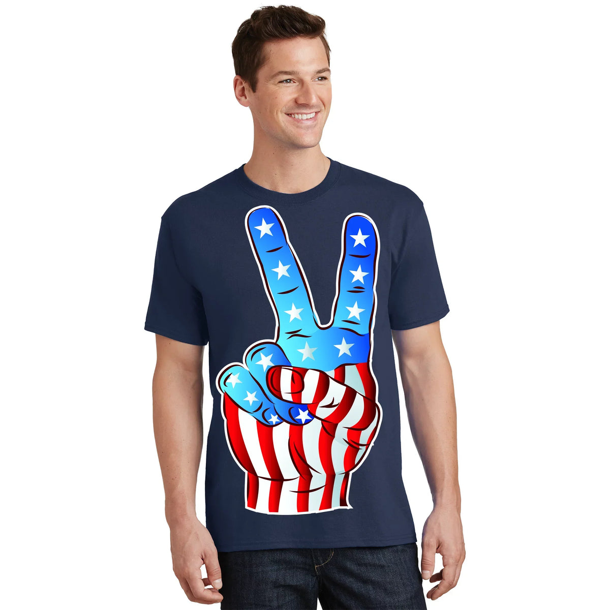 United States of America Peace Flag Stars T-Shirt product image 1