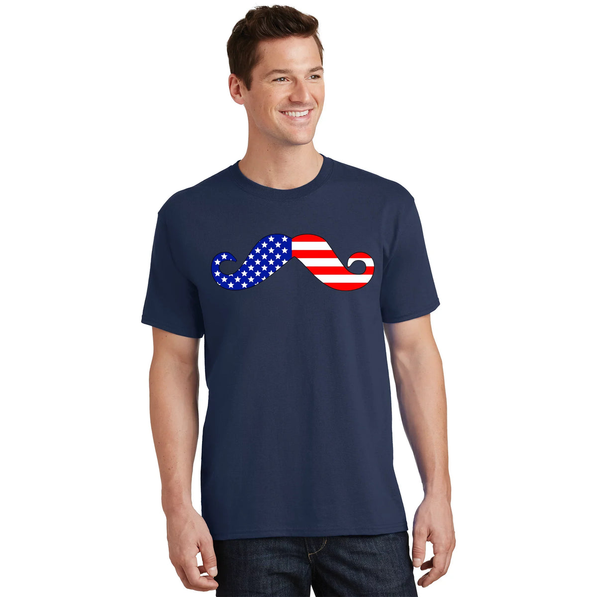 USA Mustache American Stache T-Shirt product image 1