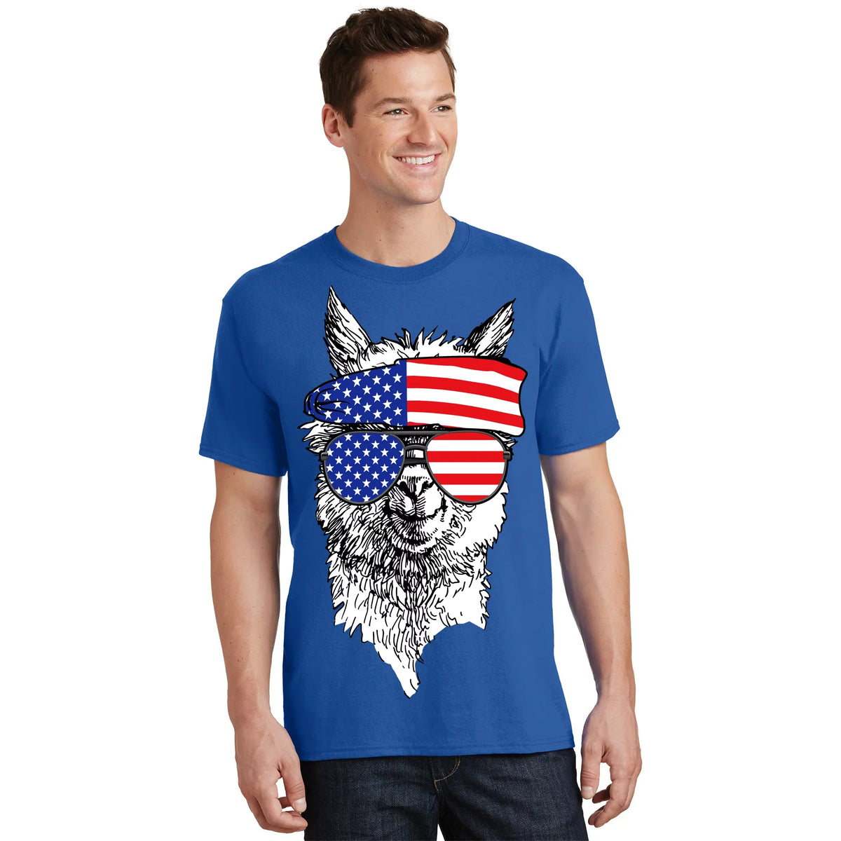USA Patriotic Llama T-Shirt product image 1