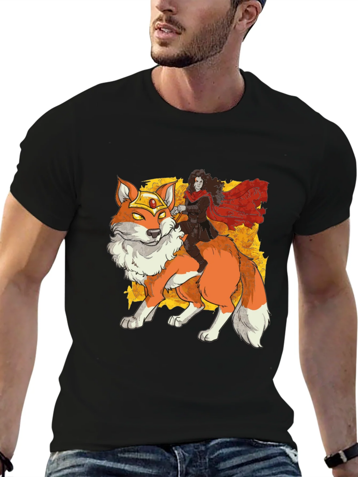 Fox Rider Graphic T-Shirt - Black product image 5