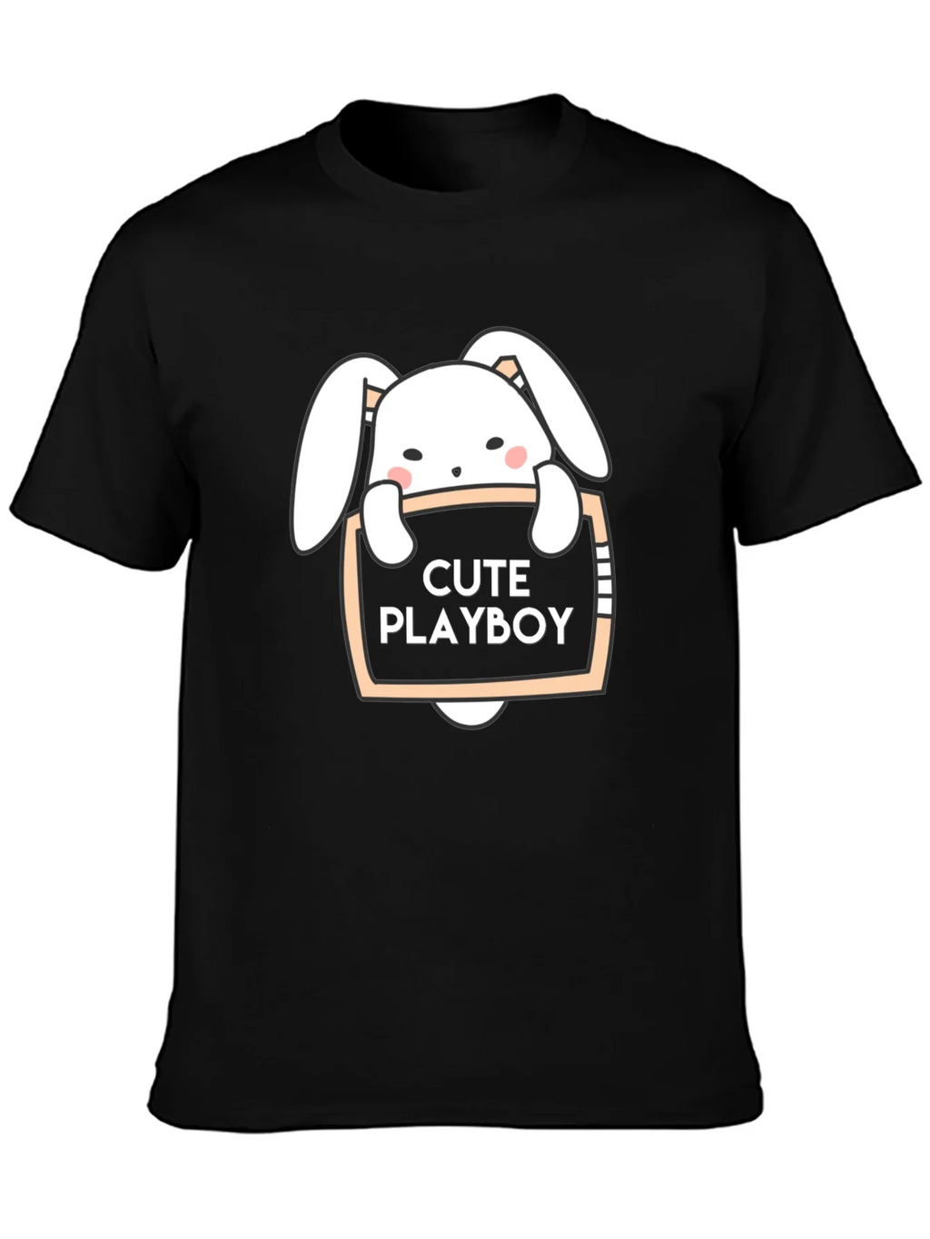 Cute Playboy Bunny Black T-Shirt product image 3
