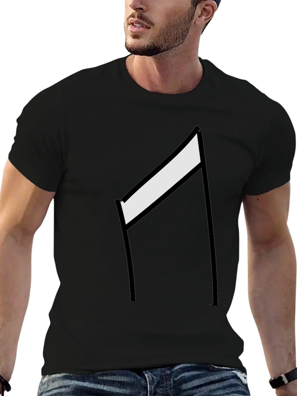 Minimalist Hurdle Graphic Tee - Black Casual Shirt product image 6