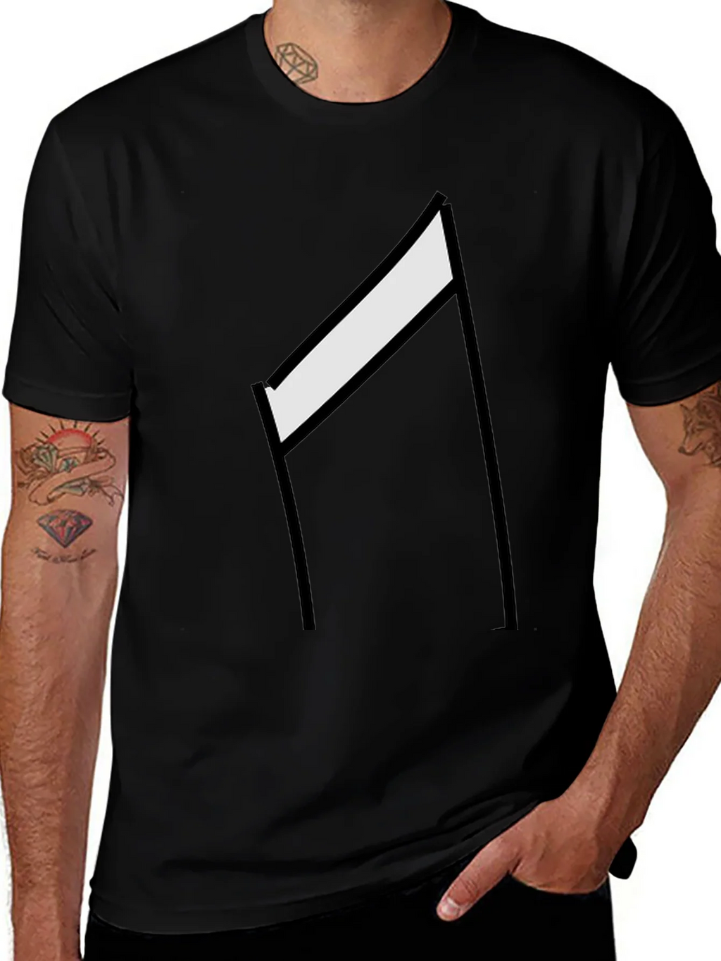 Minimalist Hurdle Graphic Tee - Black Casual Shirt product image 1