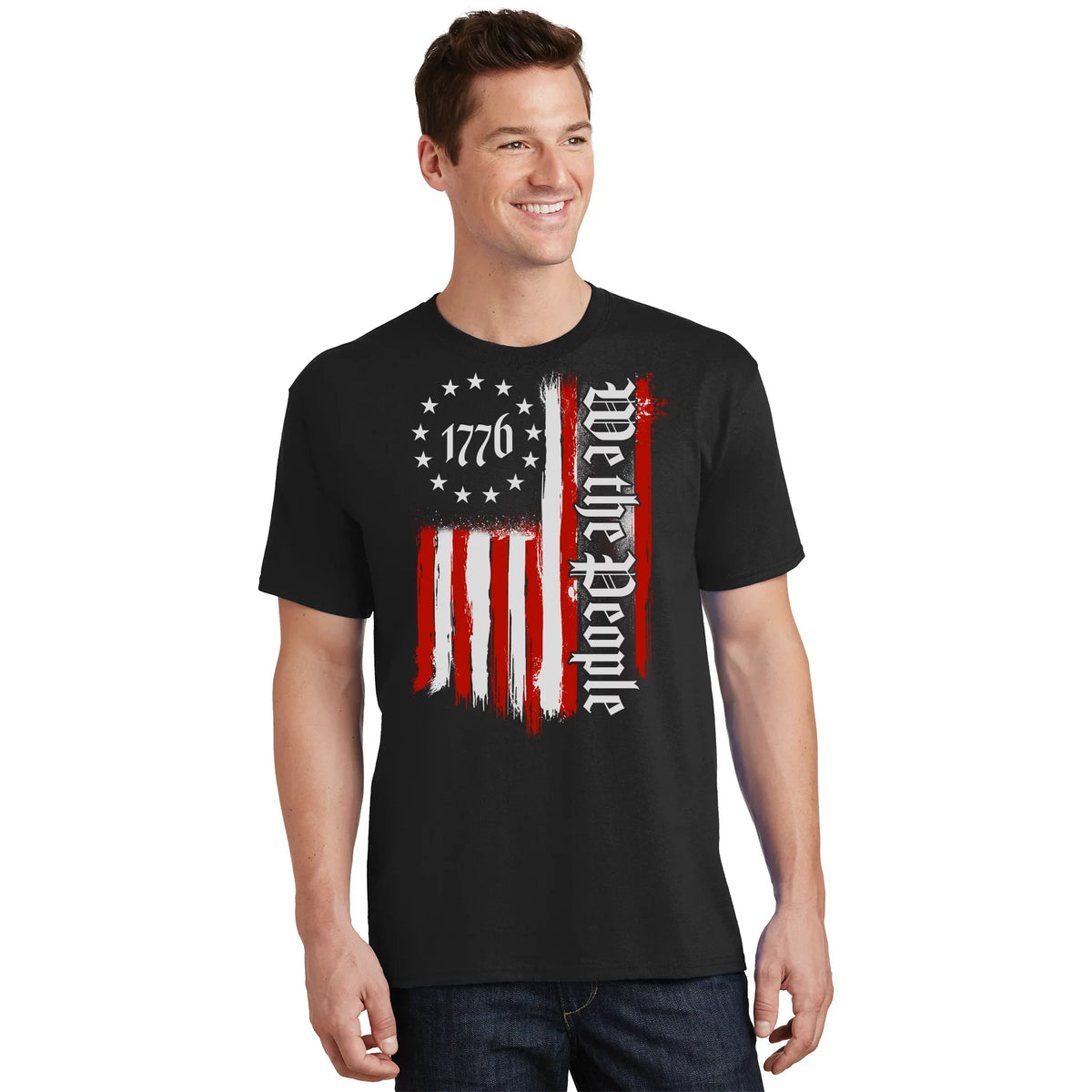 We The People 1776 Distressed USA American Flag T-Shirt product image 1