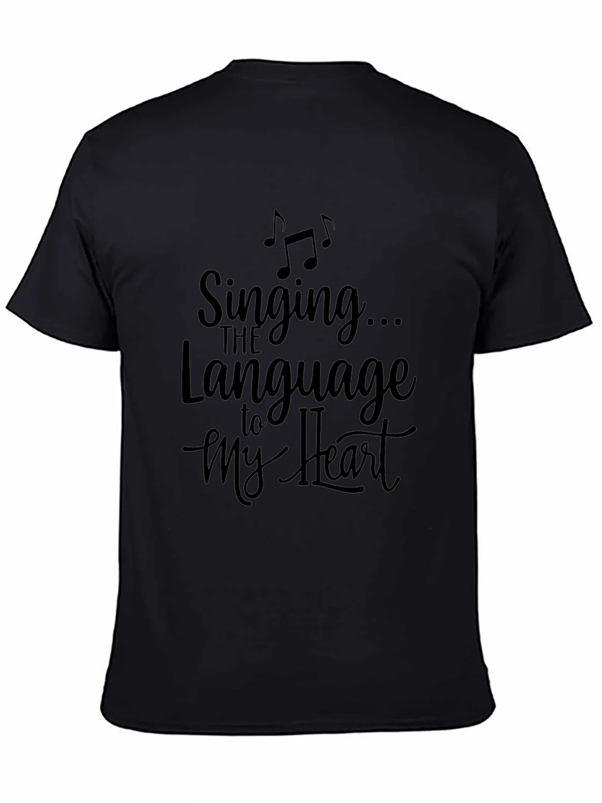 Singing to My Heart Graphic Tee - Black Cotton Casual Shirt product image 4