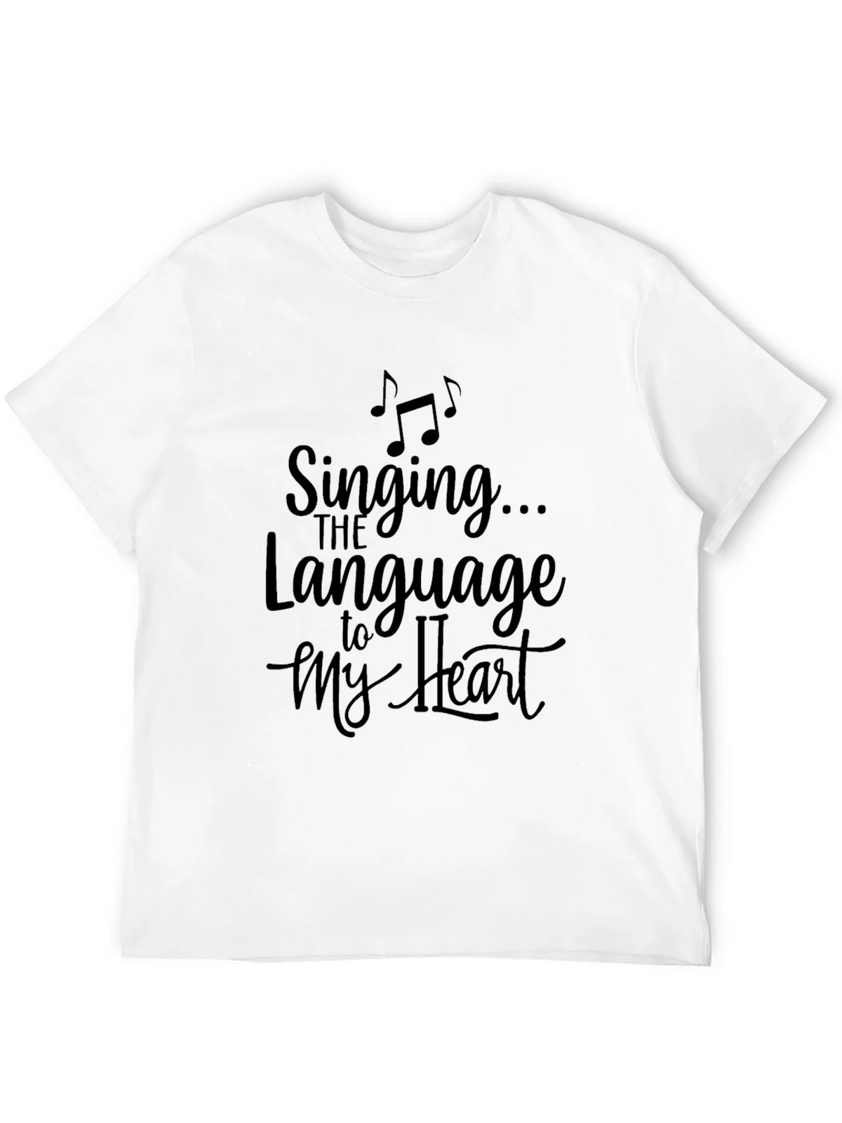 Singing to My Heart Graphic Tee - Black Cotton Casual Shirt product image 11