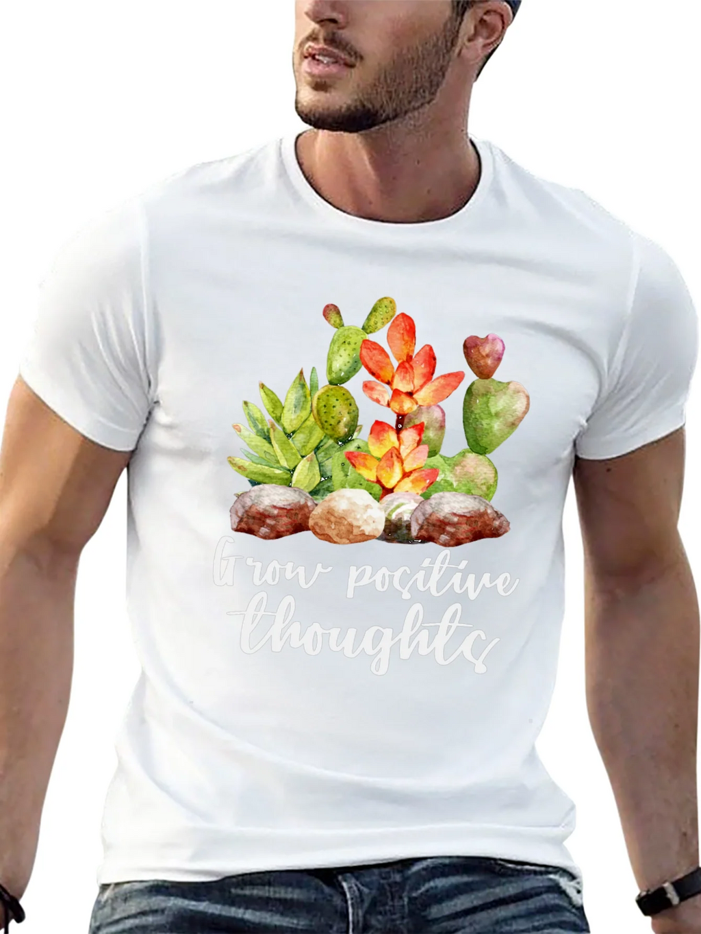 Grow Positive Thoughts Black Graphic Tee product image 12