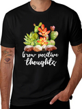 Grow Positive Thoughts Black Graphic Tee product image 1