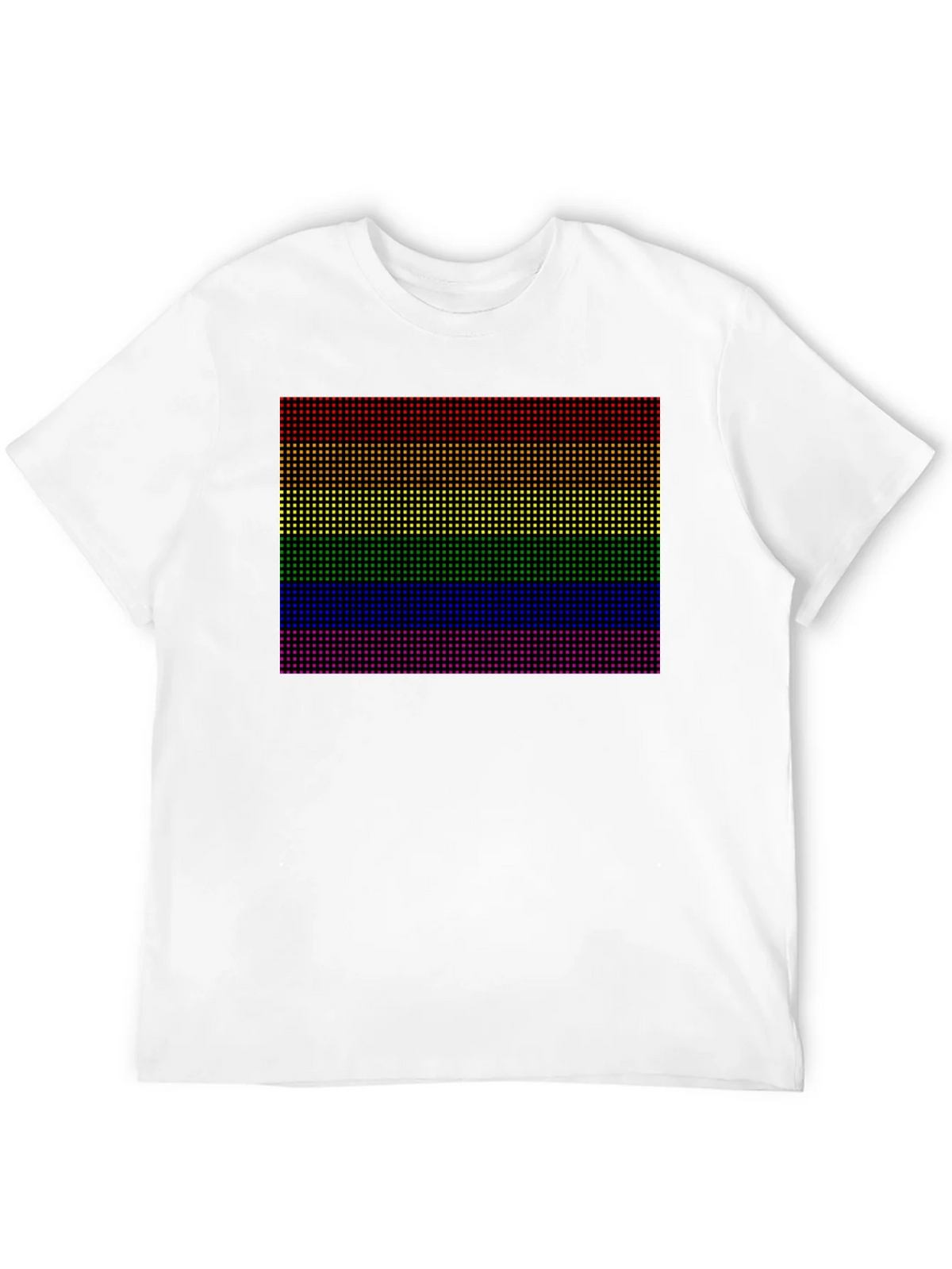 Rainbow Pride Pixel Tee - Black Cotton Blend Casual Shirt product image 11