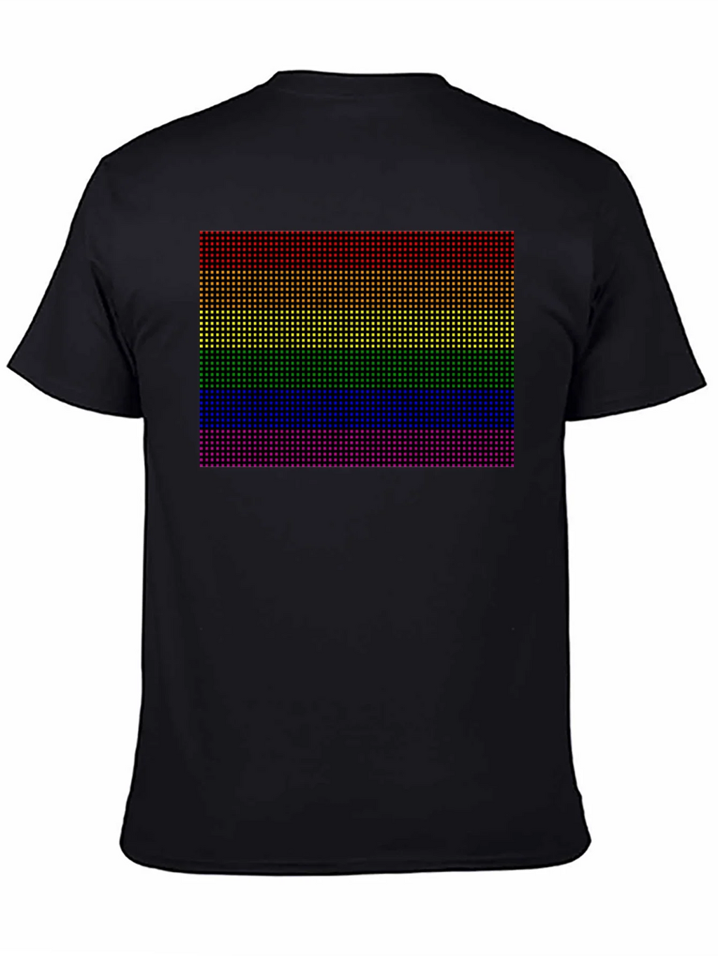 Rainbow Pride Pixel Tee - Black Cotton Blend Casual Shirt product image 4