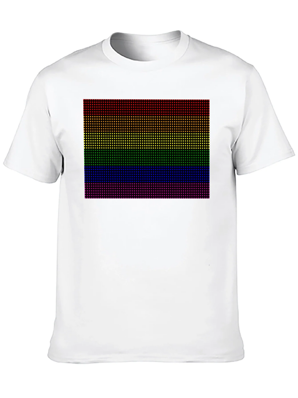 Rainbow Pride Pixel Tee - Black Cotton Blend Casual Shirt product image 9