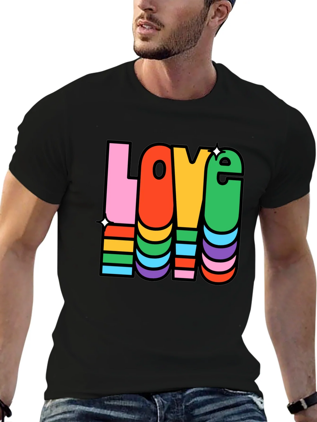 Rainbow LOVE Graphic Tee product image 6
