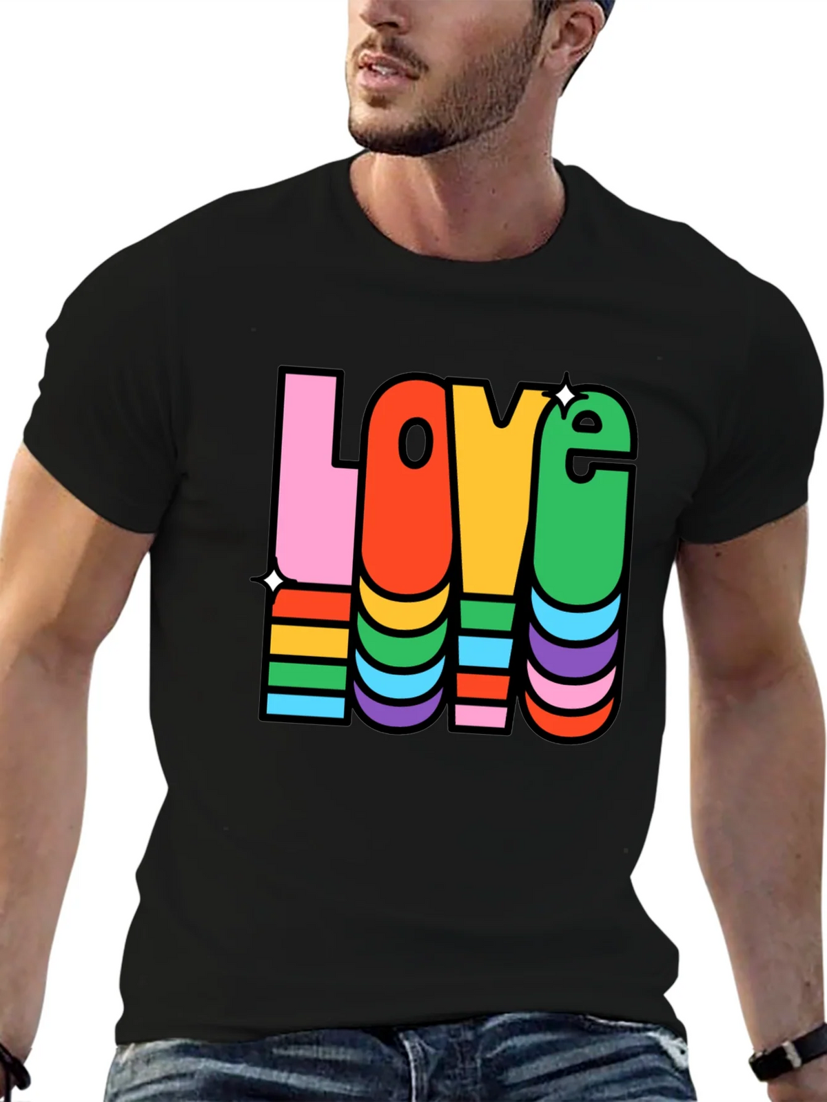 Rainbow LOVE Graphic Tee product image 6