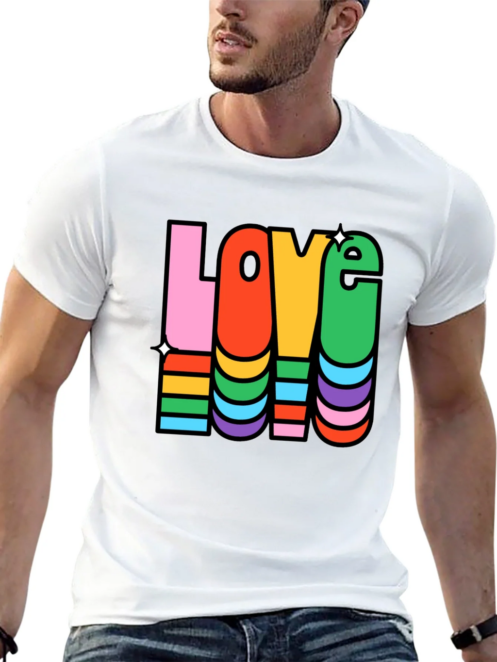 Rainbow LOVE Graphic Tee product image 12