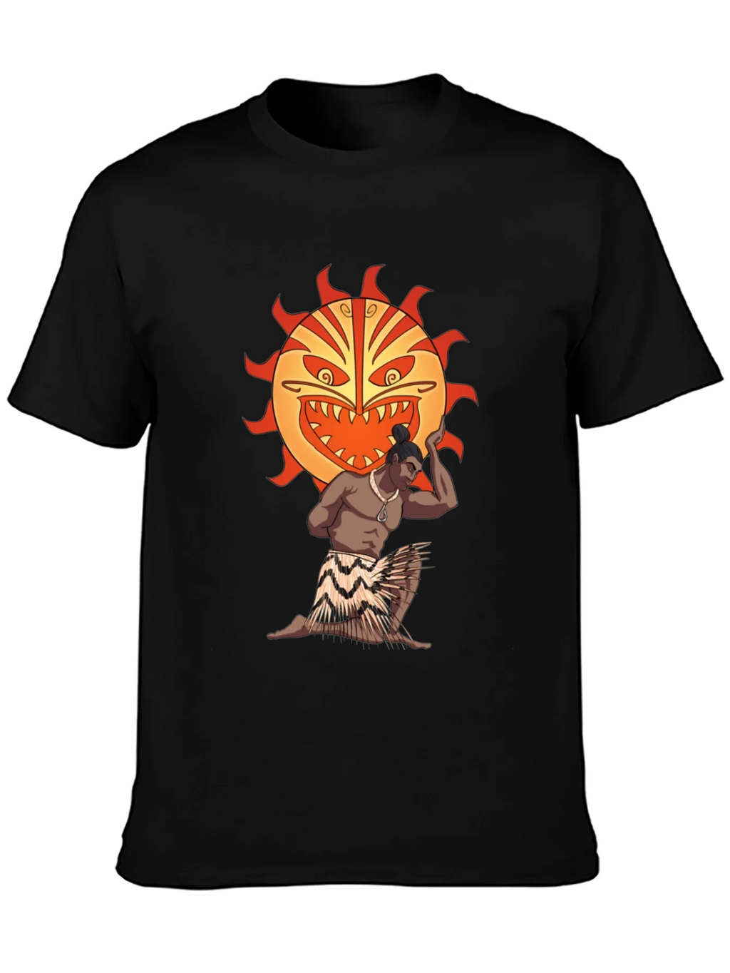Tiki Man Sun Graphic T-Shirt - Black product image 3