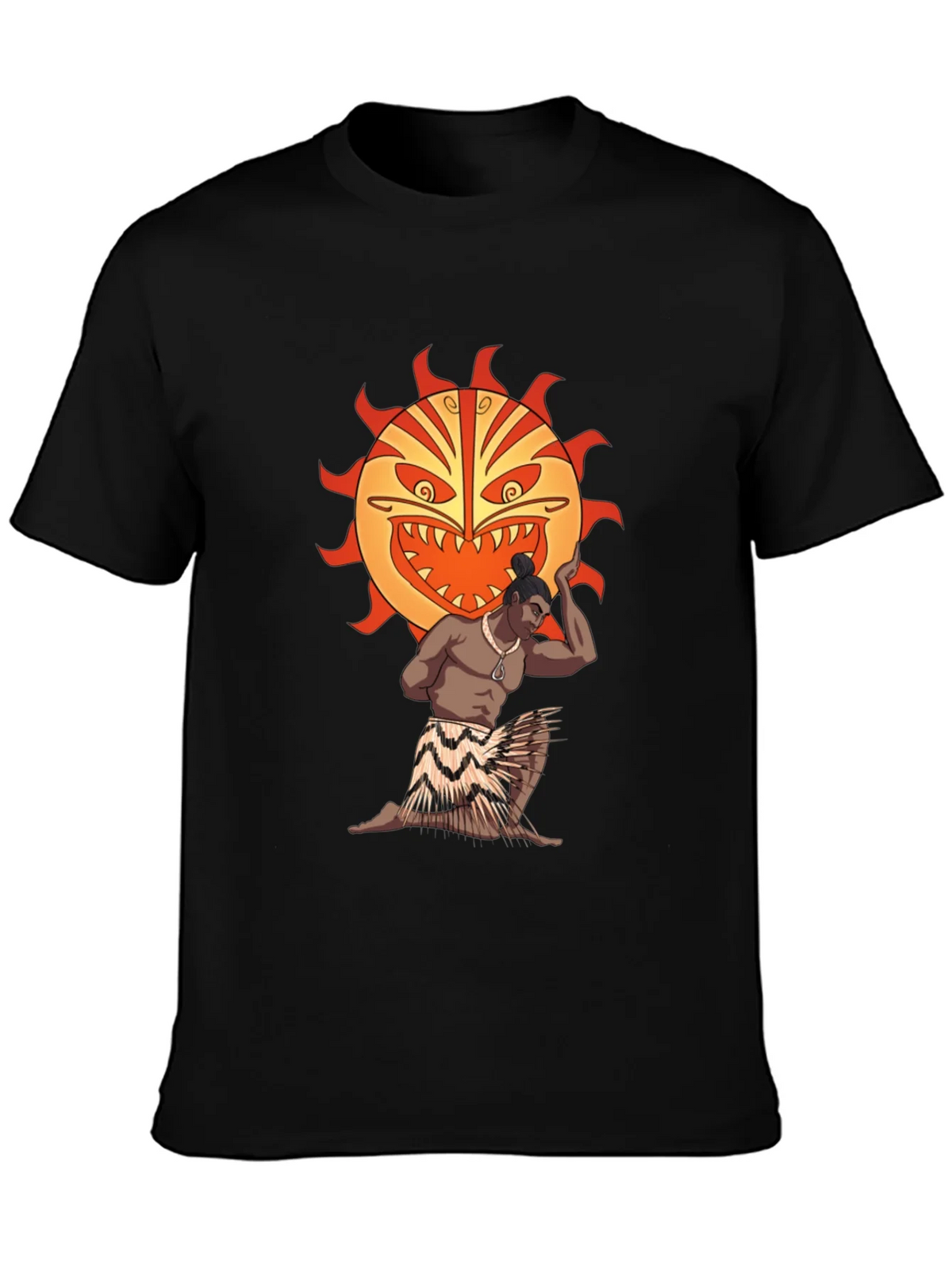 Tiki Man Sun Graphic T-Shirt - Black product image 3