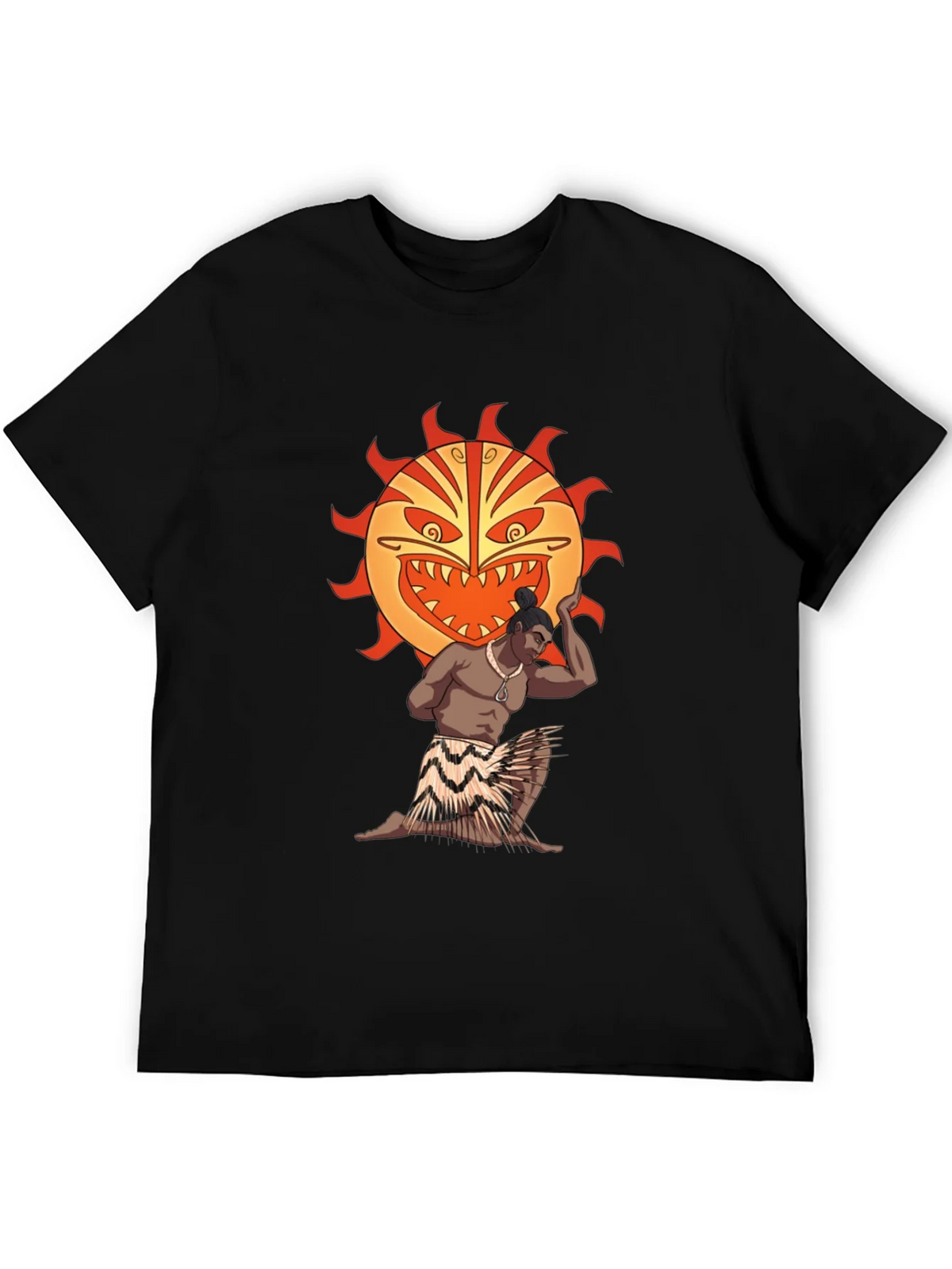 Tiki Man Sun Graphic T-Shirt - Black product image 5