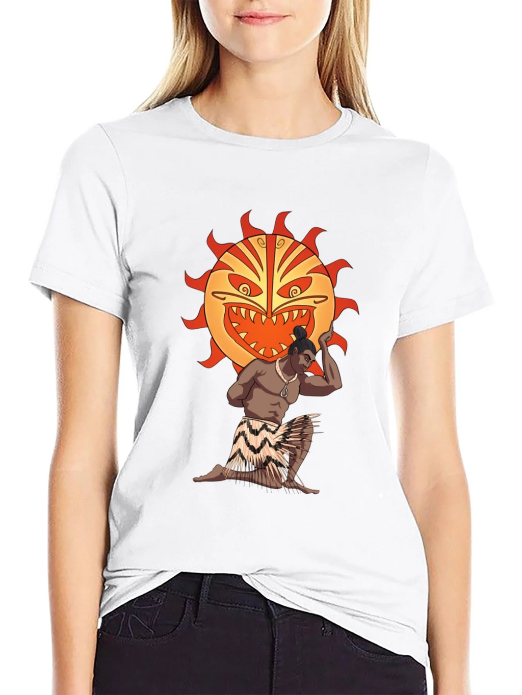 Tiki Man Sun Graphic T-Shirt - Black product image 8