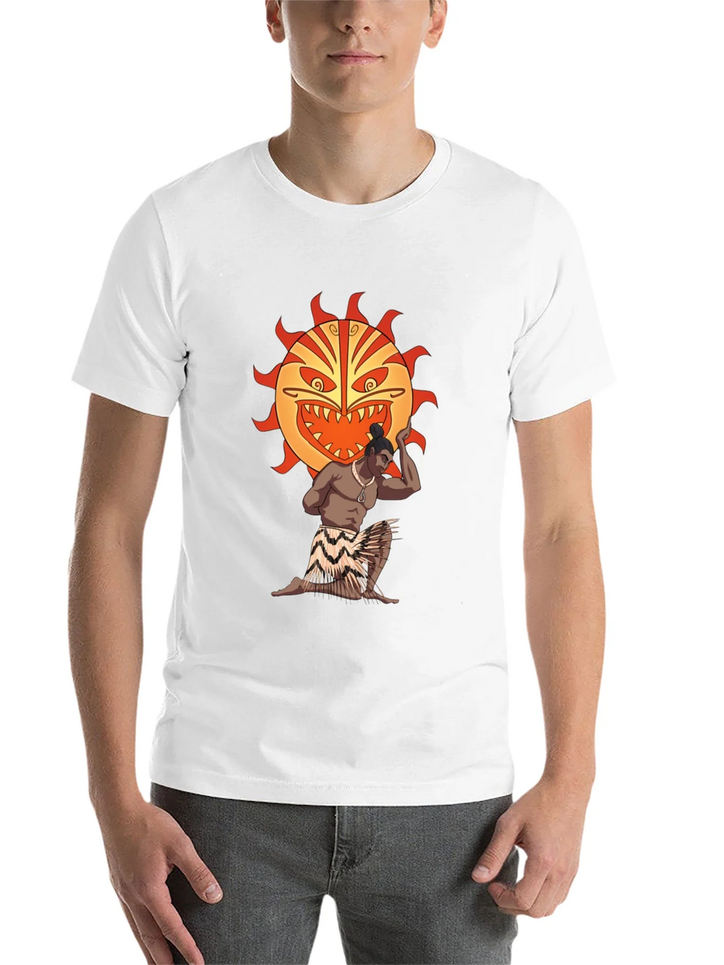Tiki Man Sun Graphic T-Shirt - Black product image 10