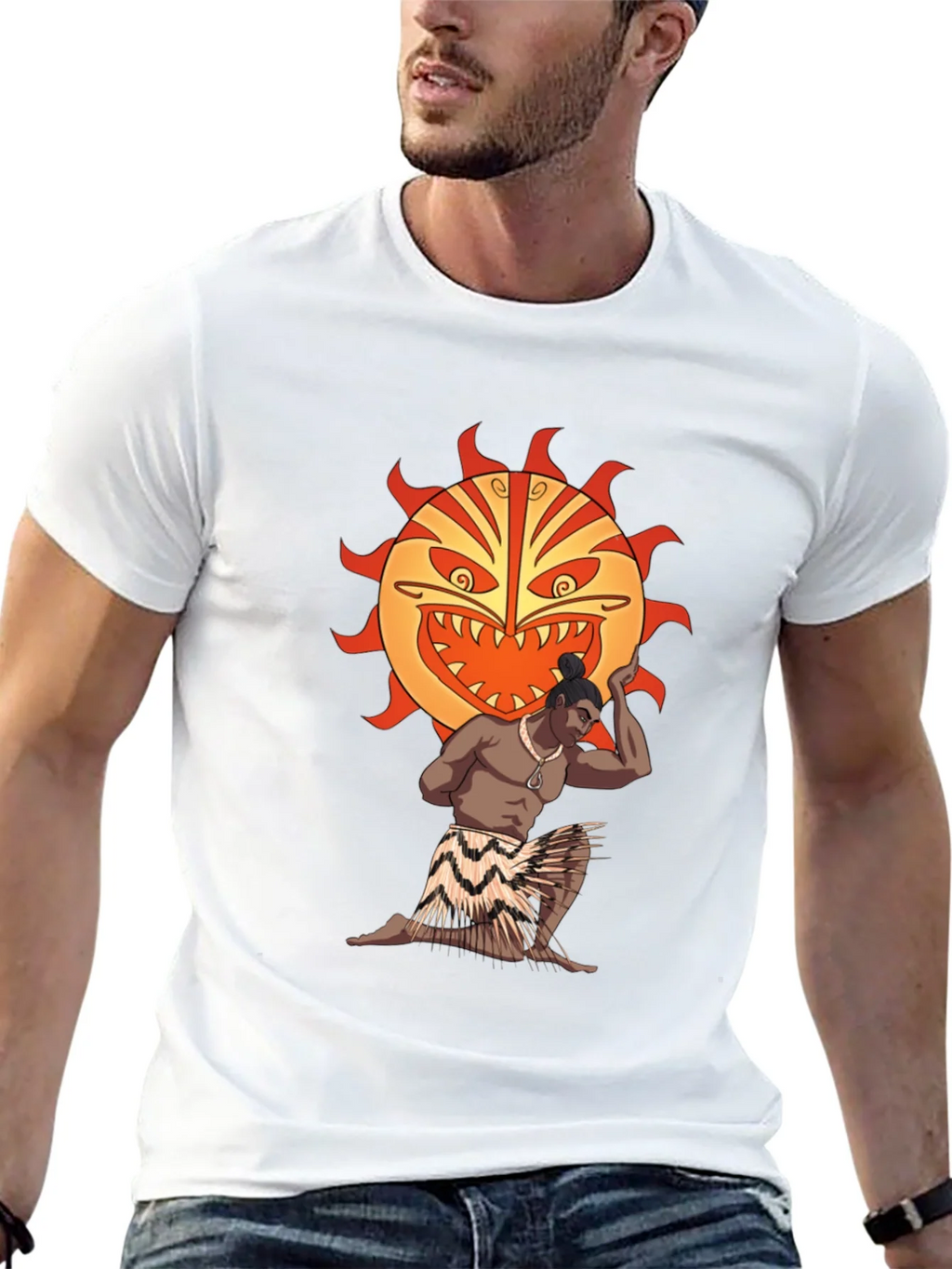 Tiki Man Sun Graphic T-Shirt - Black product image 12