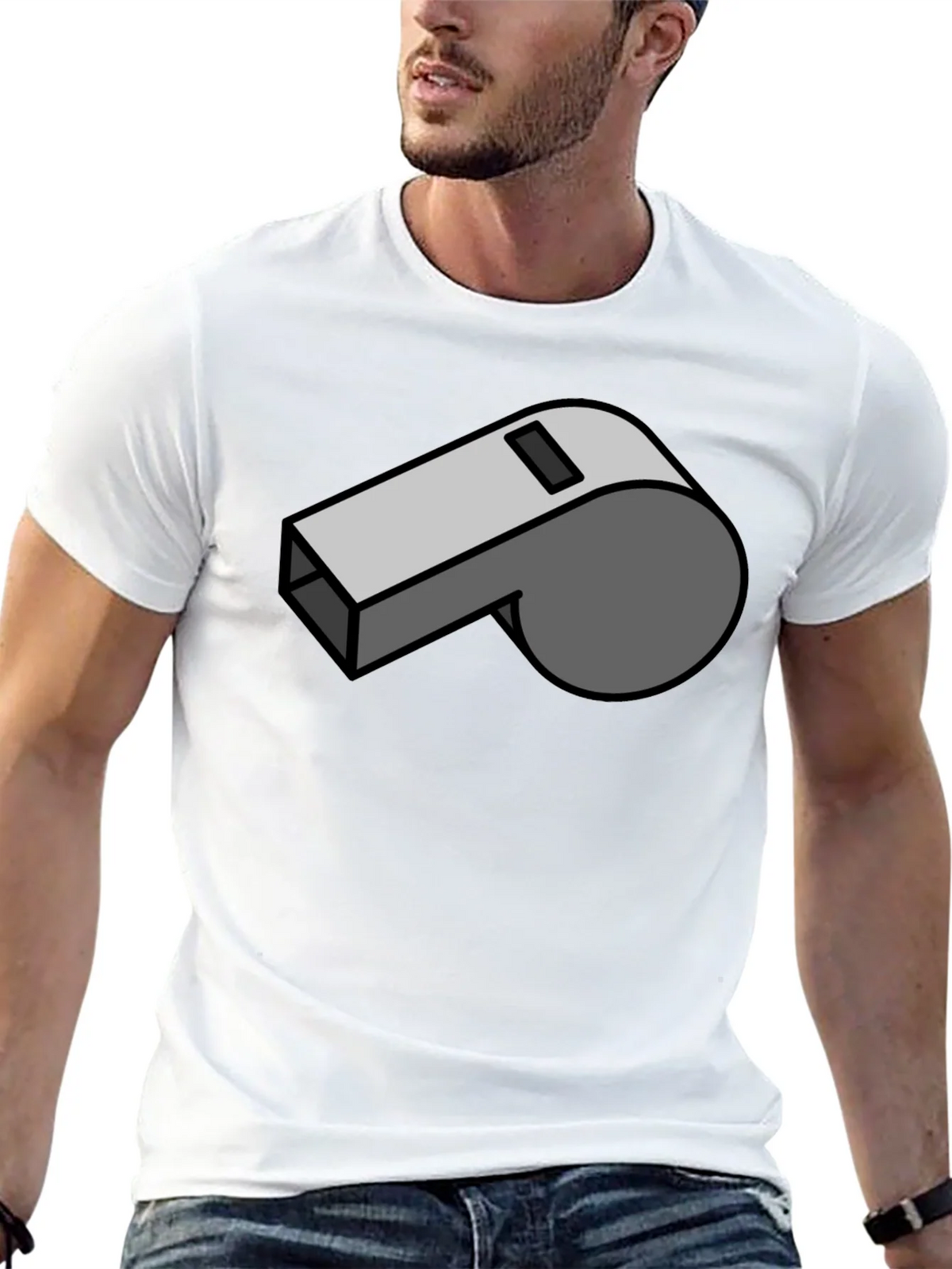 Cartoon Whistle Graphic Tee - Black Cotton T-Shirt product image 12