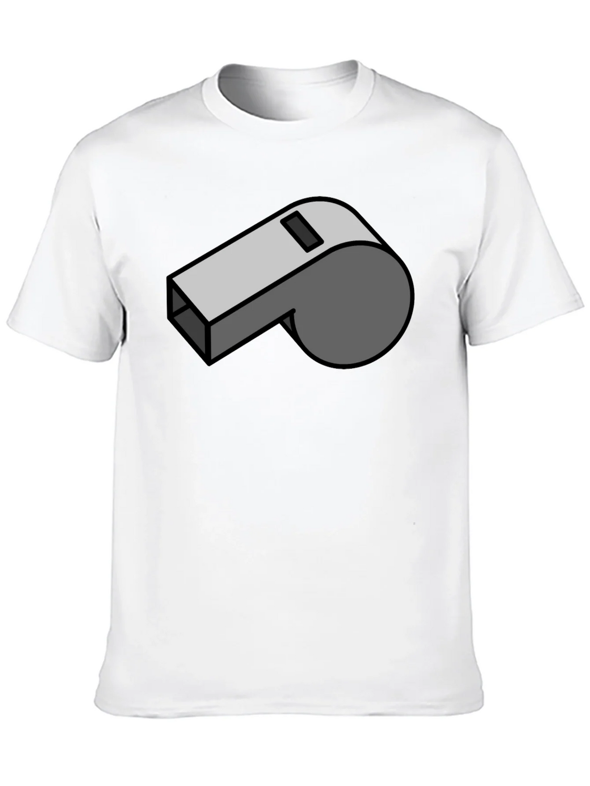 Cartoon Whistle Graphic Tee - Black Cotton T-Shirt product image 9