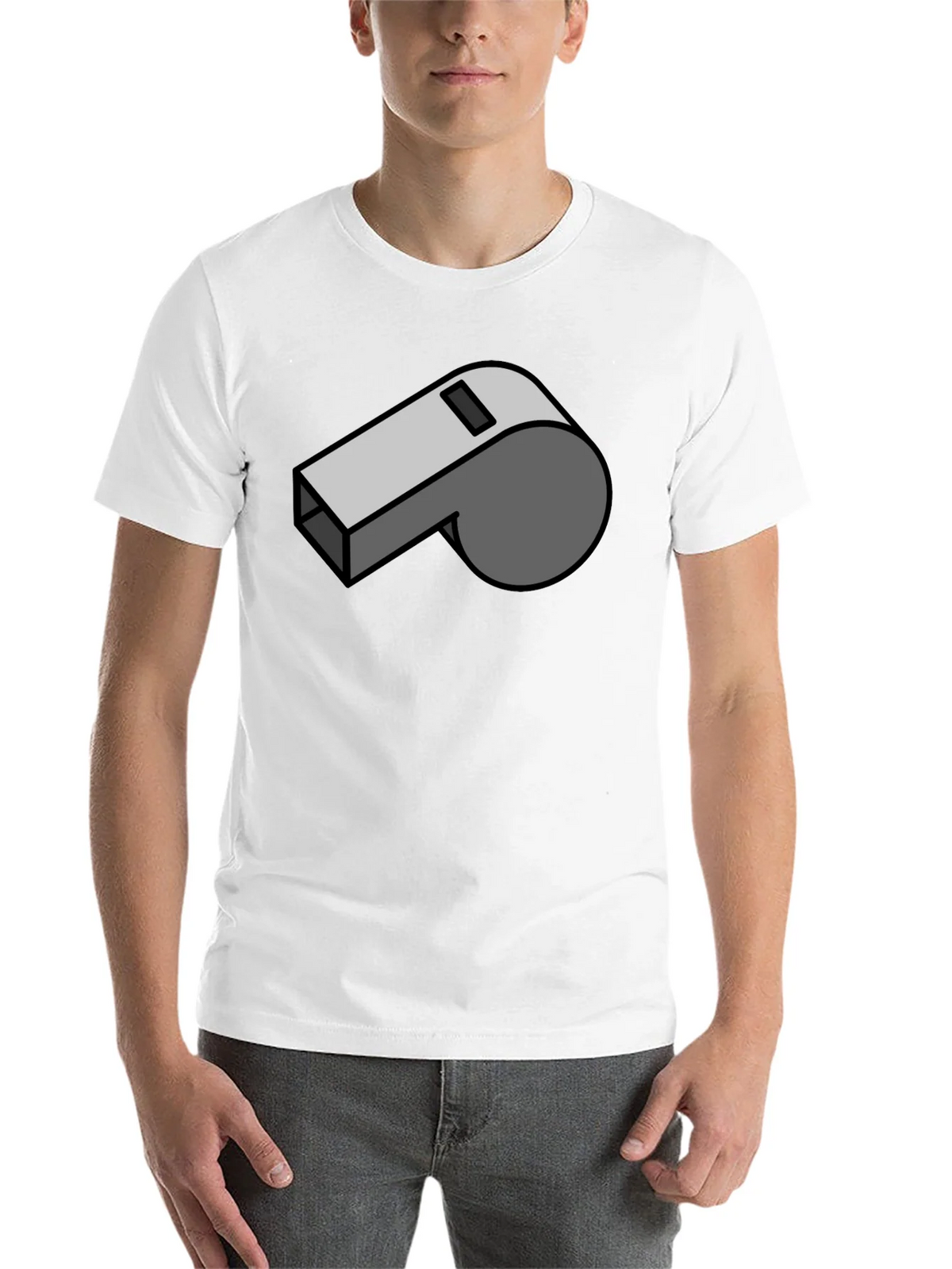 Cartoon Whistle Graphic Tee - Black Cotton T-Shirt product image 10