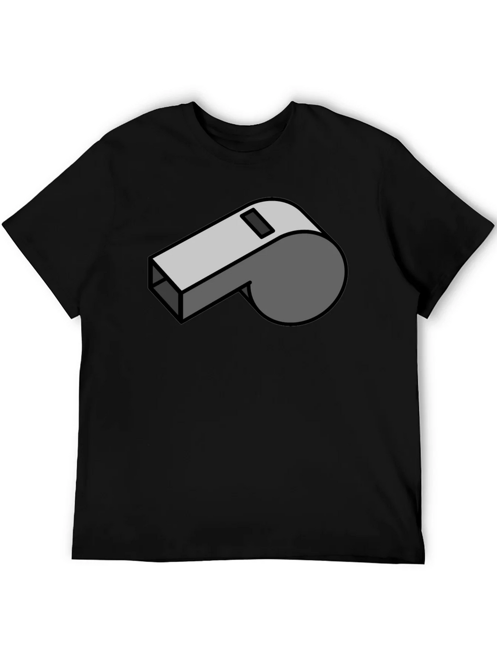 Cartoon Whistle Graphic Tee - Black Cotton T-Shirt product image 5