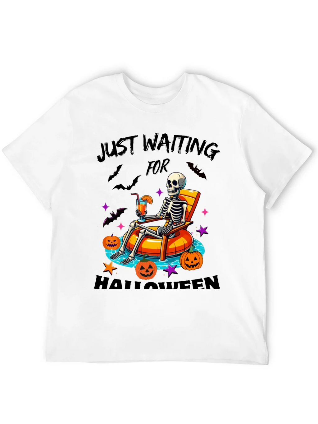Halloween Skeleton Lounging Graphic Tee product image 11
