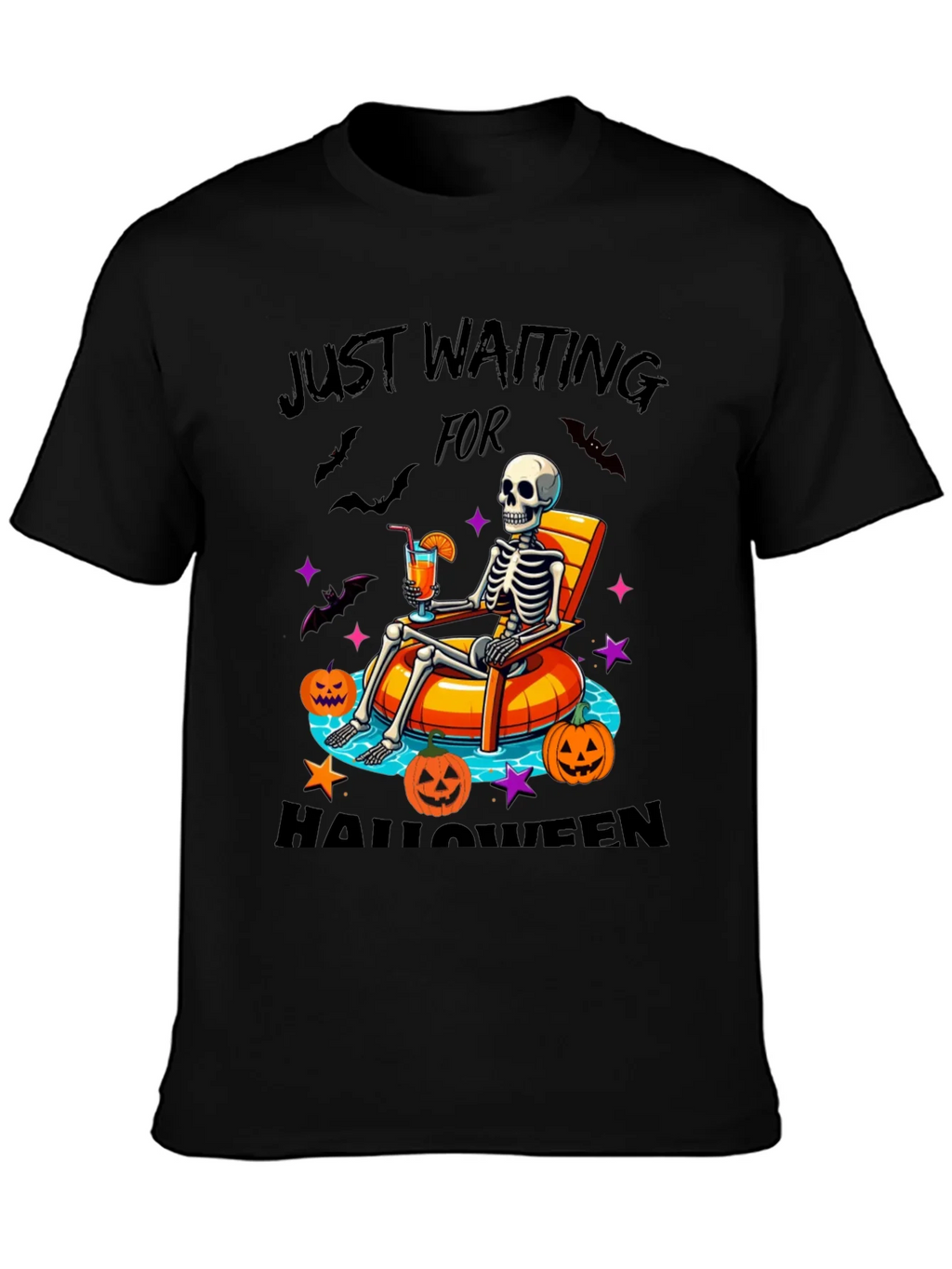 Halloween Skeleton Lounging Graphic Tee product image 3