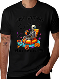 Halloween Skeleton Lounging Graphic Tee product image 1