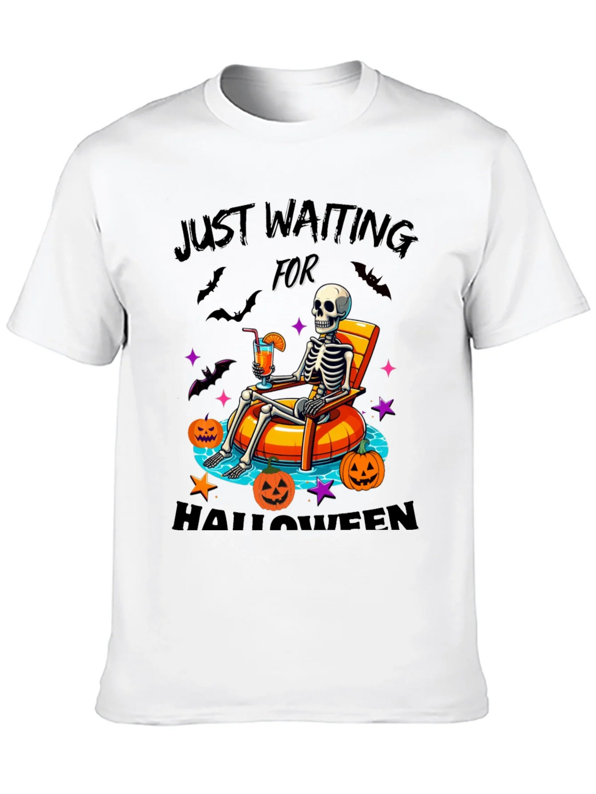 Halloween Skeleton Lounging Graphic Tee product image 9