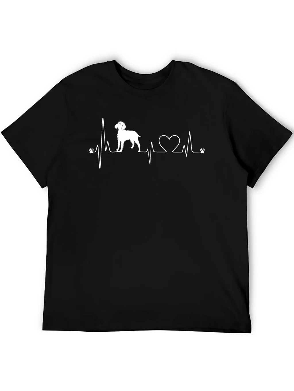 Dog Lover Heartbeat T-Shirt - Black Crew Neck Tee product image 5